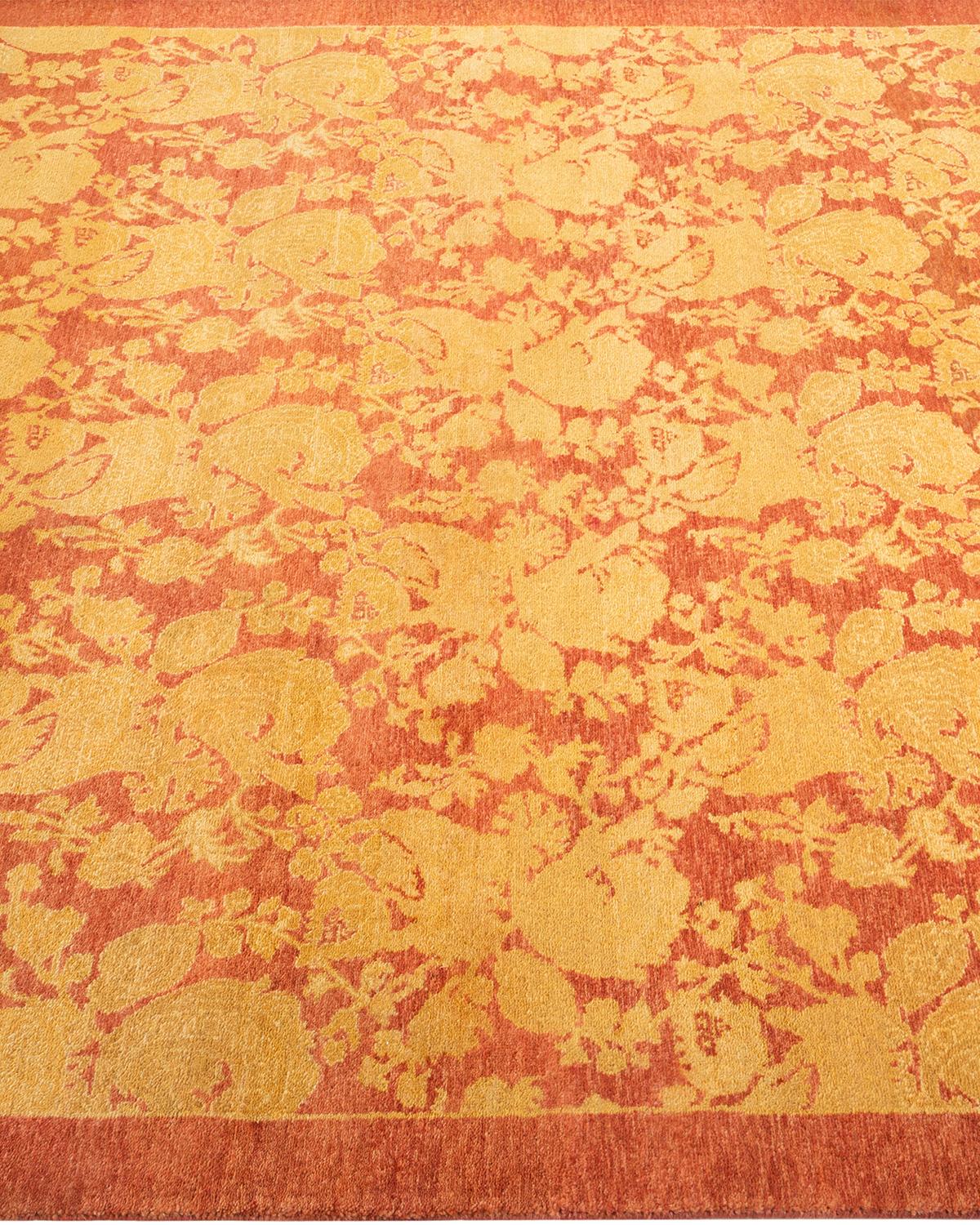 Tapis rose moghol abstrait noué à la main, unique en son genre Neuf - En vente à Norwalk, CT