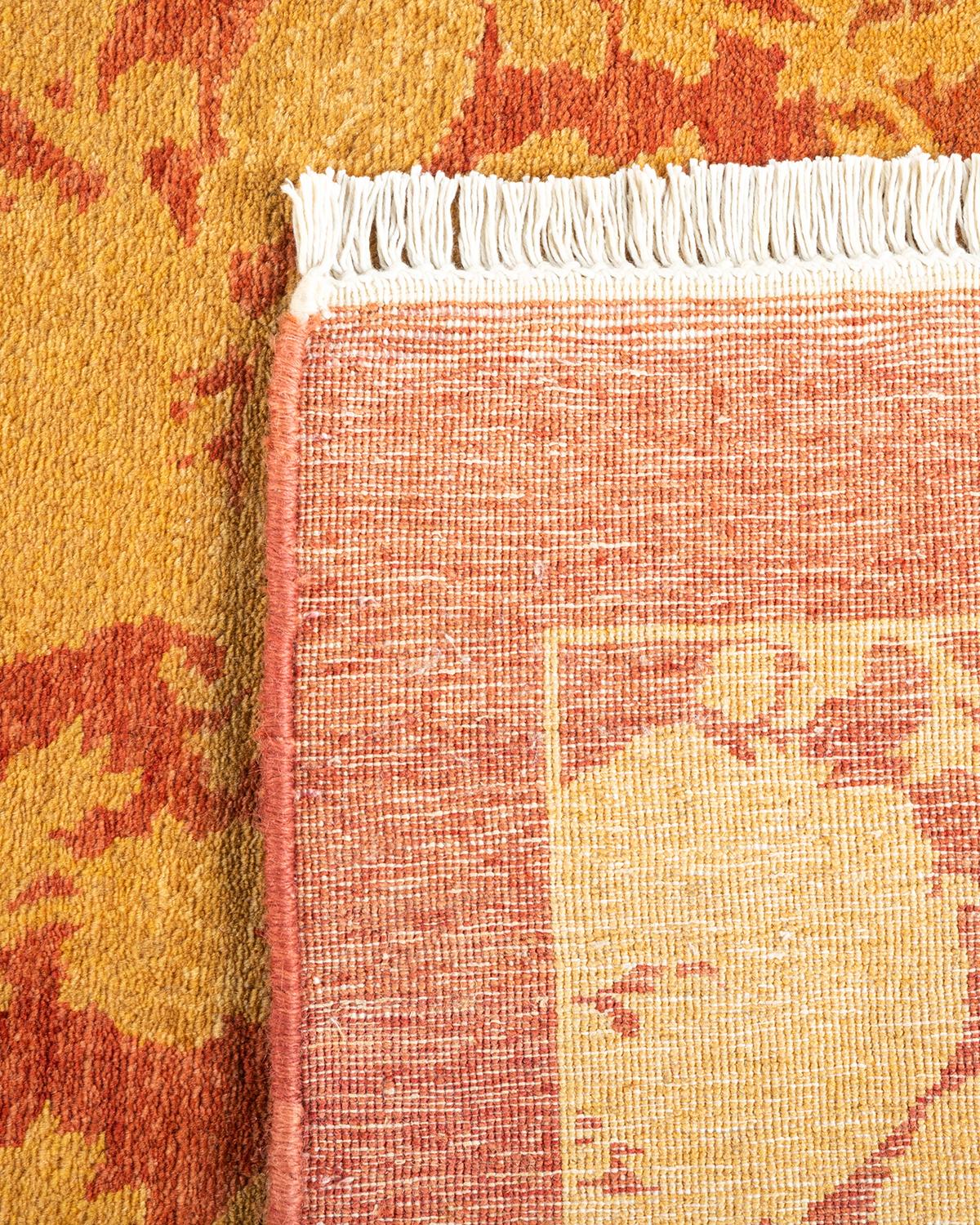 XXIe siècle et contemporain Tapis rose moghol abstrait noué à la main, unique en son genre en vente