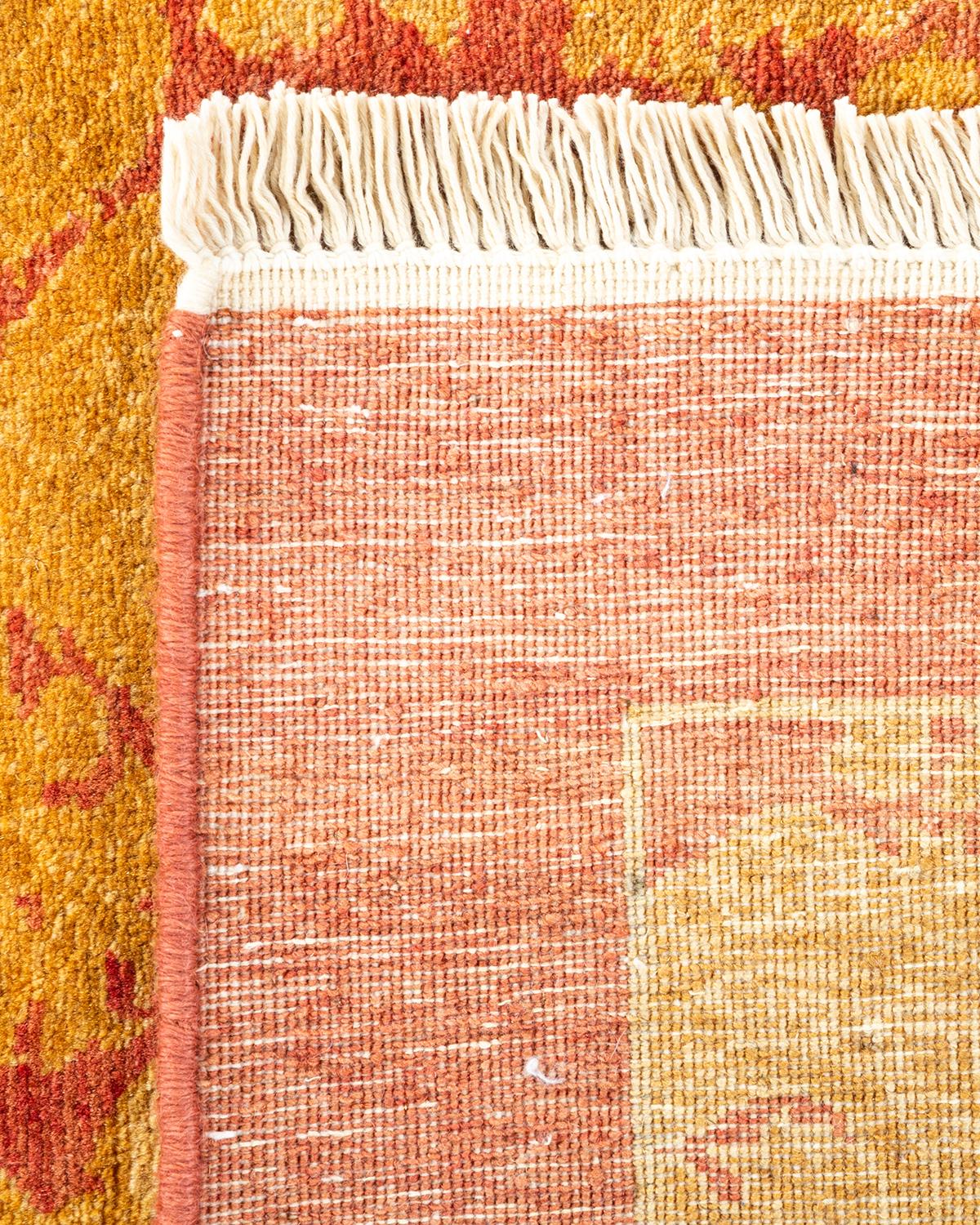 XXIe siècle et contemporain Tapis rose moghol abstrait noué à la main, unique en son genre en vente