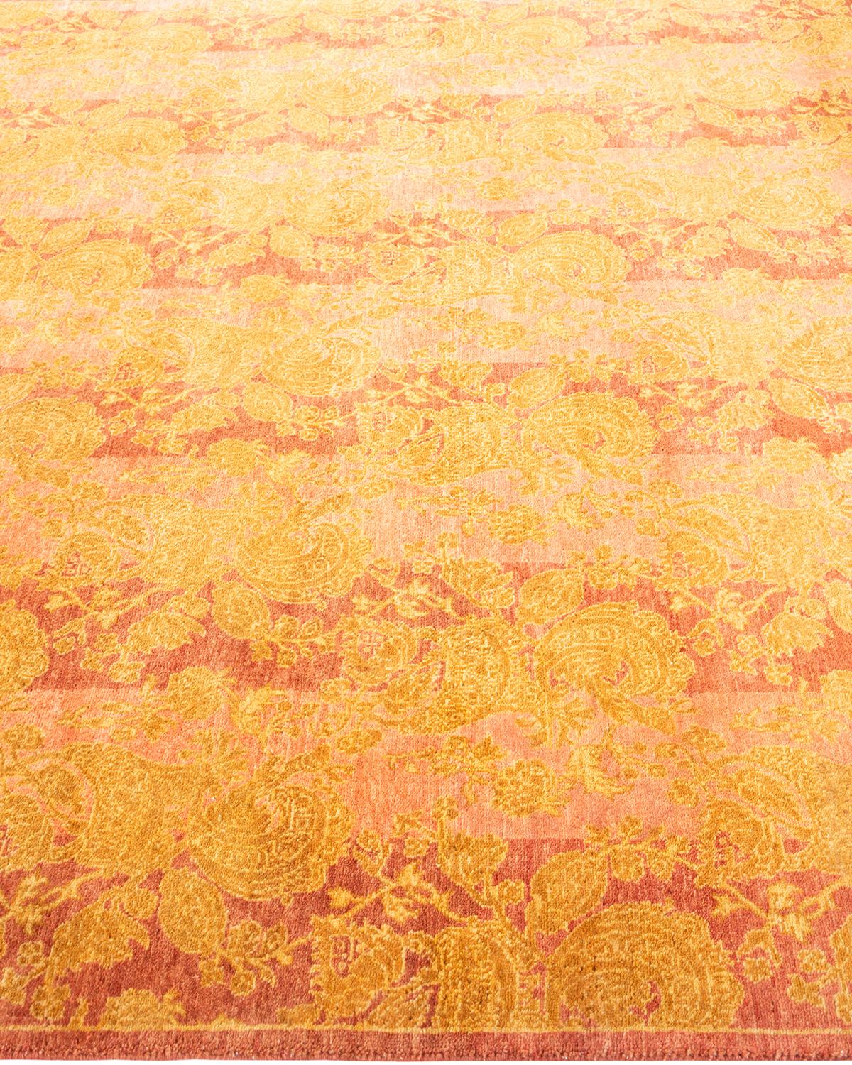 Tapis rose moghol abstrait noué à la main, unique en son genre Neuf - En vente à Norwalk, CT