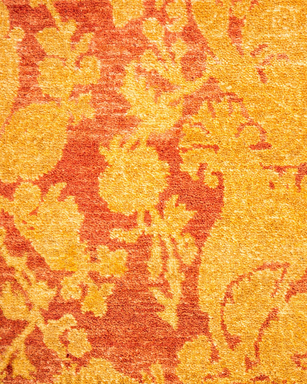 Einzigartiger handgeknüpfter abstrakter Mogul-Rosa-Teppich, 2,13 m x 2,13 m, Unikat (Pakistanisch) im Angebot