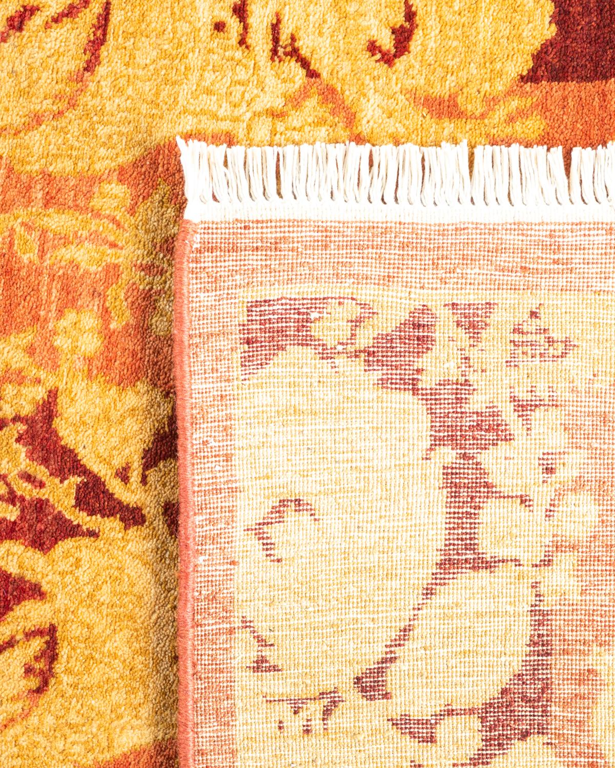 Handgeknüpfter abstrakter Mogul-Rosa-Teppich, Unikat (21. Jahrhundert und zeitgenössisch) im Angebot