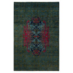 One-Of-A-Kind Hand Knotted Abstract Suzani Green Area Rug 9' 10" x 14' 4"