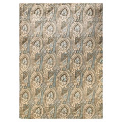 One-of-a-kind Hand Knotted Abstract Suzani Light Gray Area Rug