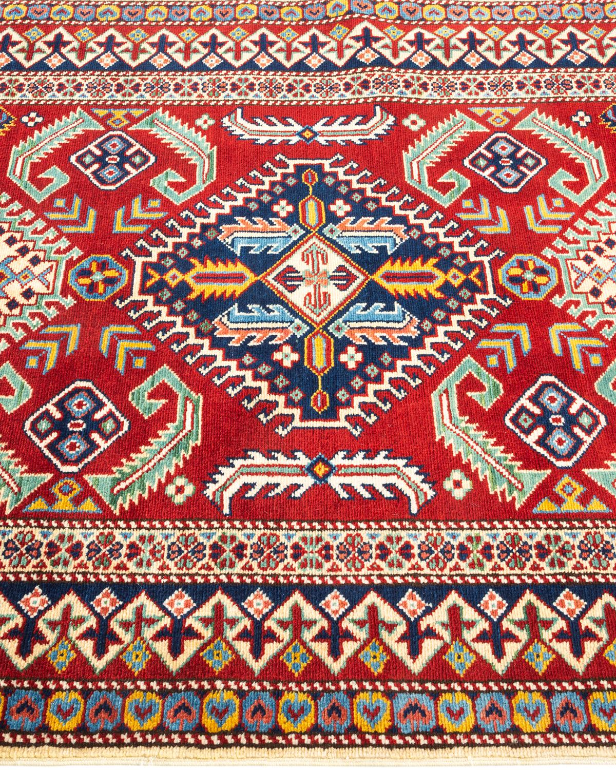One-of-a-kind Hand Knotted Bohemian Oriental Tribal Ivory Area Rug In New Condition For Sale In Norwalk, CT