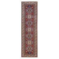 One-Of-A-Kind Hand Knotted Bohemian Oriental Tribal Red Area Rug 2' 10" x 10' 3"