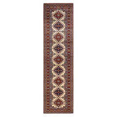 One-of-a-Kind Hand Knotted Bohemian Oriental Tribal Red Area Rug