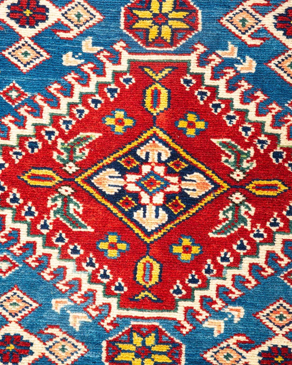 Pakistani One-of-a-kind Hand Knotted Bohemian Oriental Tribal Red Area Rug For Sale