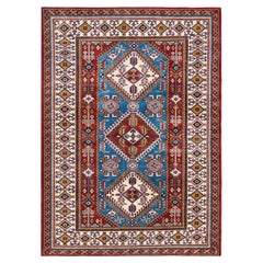 One-of-a-kind Hand Knotted Bohemian Tribal Light Blue Area Rug