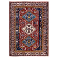 One-of-a-kind Hand Knotted Bohemian Tribal Red Area Rug