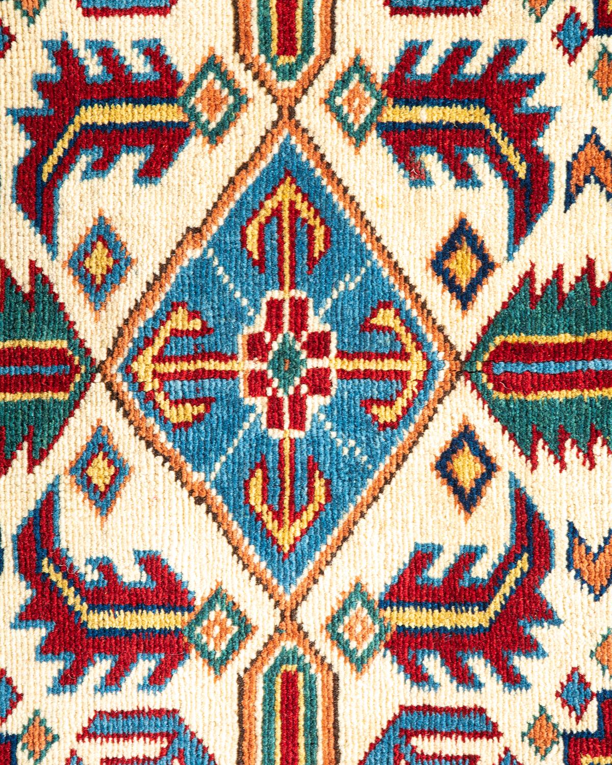 Pakistani One-of-a-kind Hand Knotted Bohemian Tribal Tribal Blue Area Rug For Sale