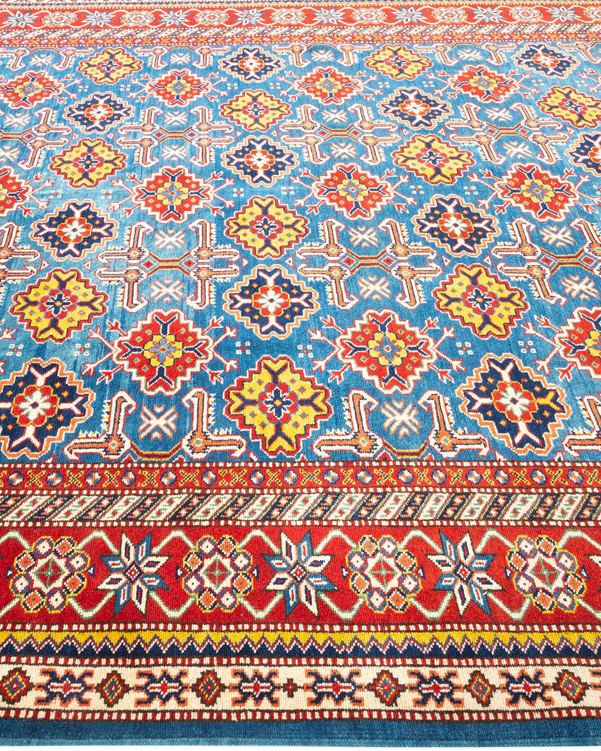 Handgeknüpfter blauer Teppich mit böhmischem Stammes- und Stammesbesatz, Unikat im Zustand „Neu“ im Angebot in Norwalk, CT