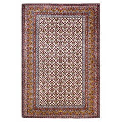 One-of-a-kind Hand Knotted Bohemian Tribal Tribal Ivory Area Rug