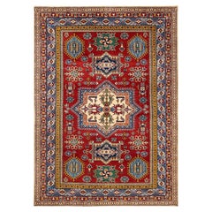 One-of-a-Kind Hand Knotted Bohemian Tribal Tribal Ivory Area Rug