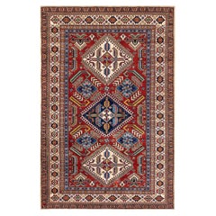 One-of-a-kind Hand Knotted Bohemian Tribal Tribal Ivory Area Rug