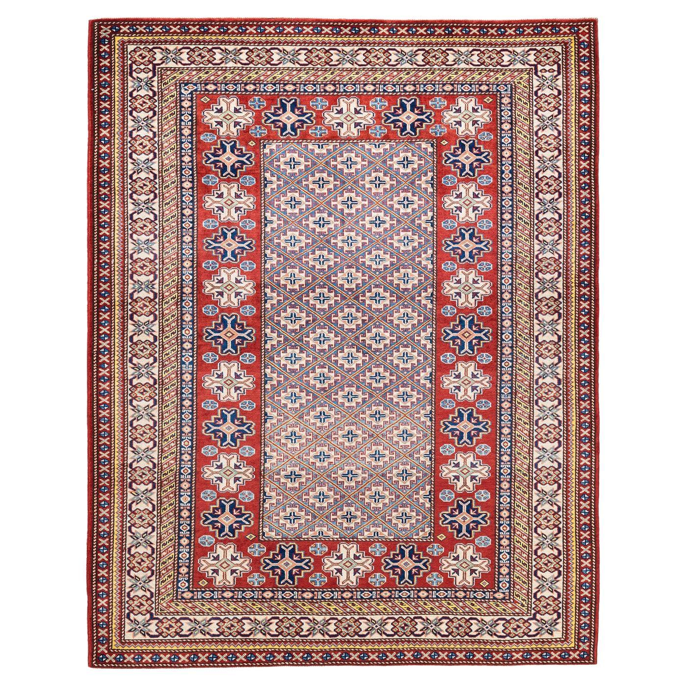 Oneofakind Hand Knotted Bohemian Tribal Tribal Orange Area Rug For
