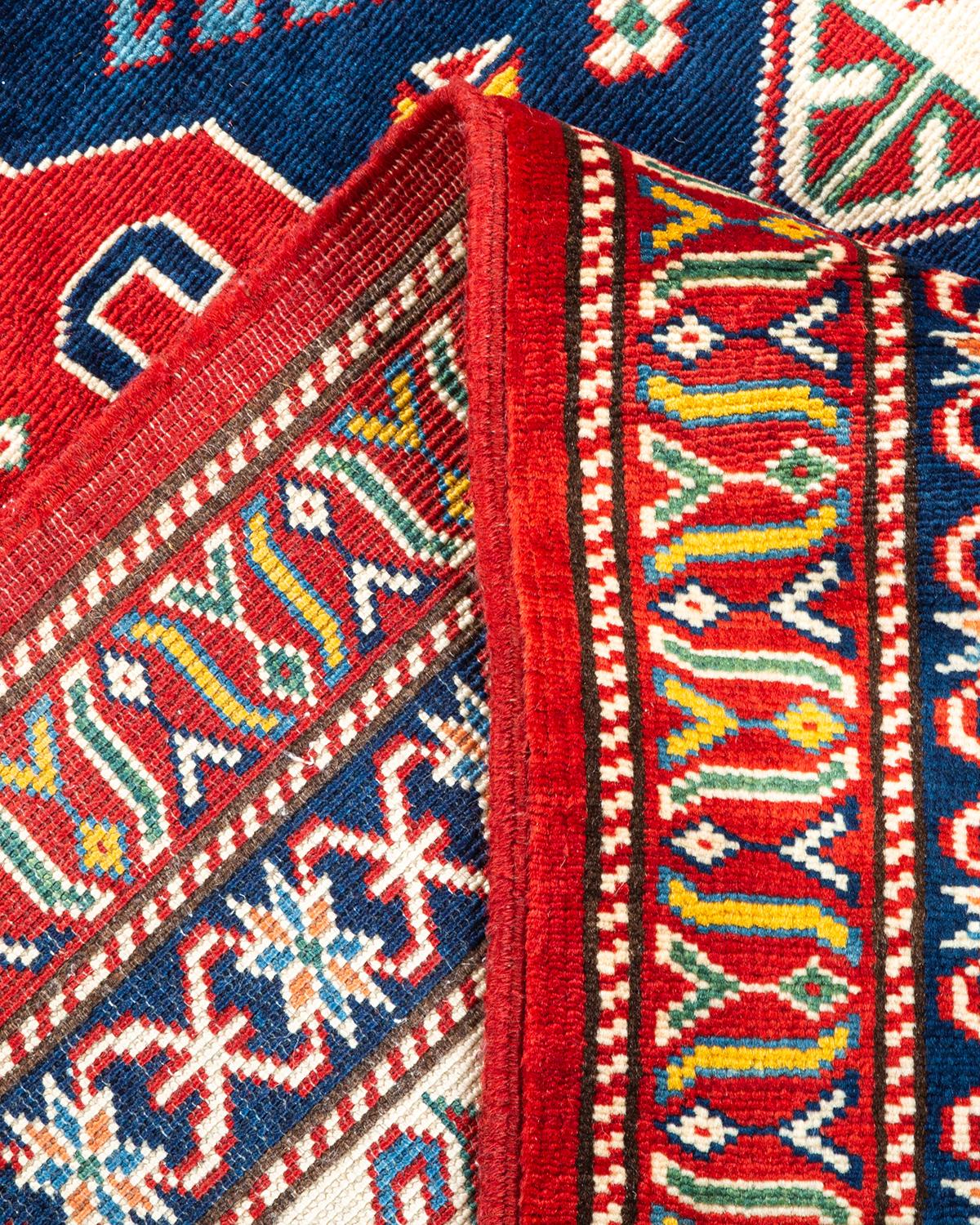 Wool One-Of-A-Kind Hand Knotted Bohemian Tribal Tribal Orange Area Rug 5' 9