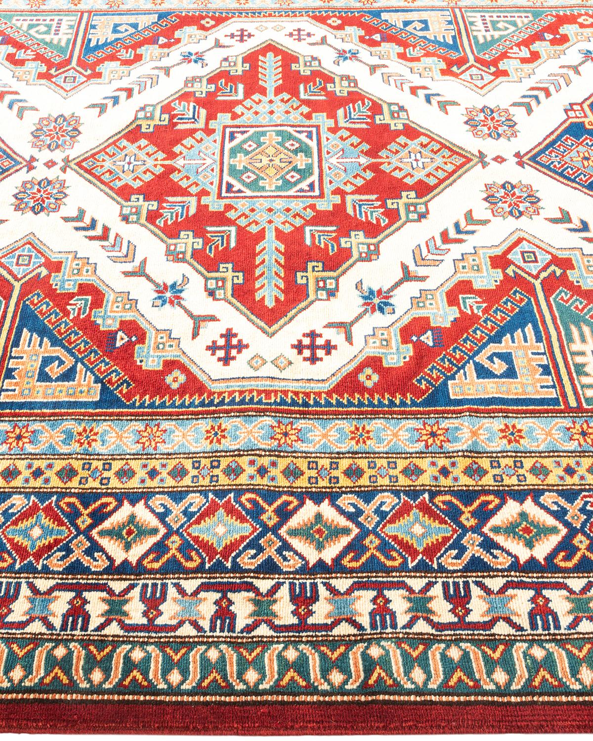 One-Of-A-Kind Hand Knotted Bohemian Tribal Tribal Orange Area Rug 6' 0