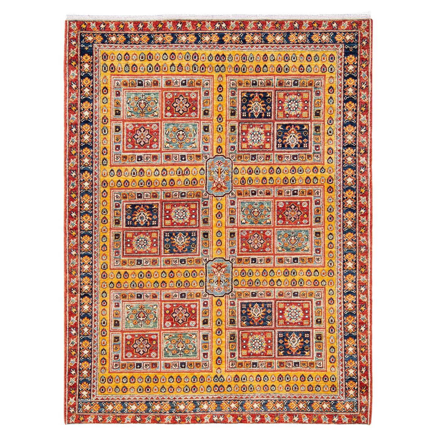 Oneofakind Hand Knotted Bohemian Tribal Tribal Red Area Rug For Sale