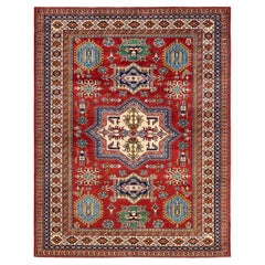 One-of-a-kind Hand Knotted Bohemian Tribal Tribal Red Area Rug