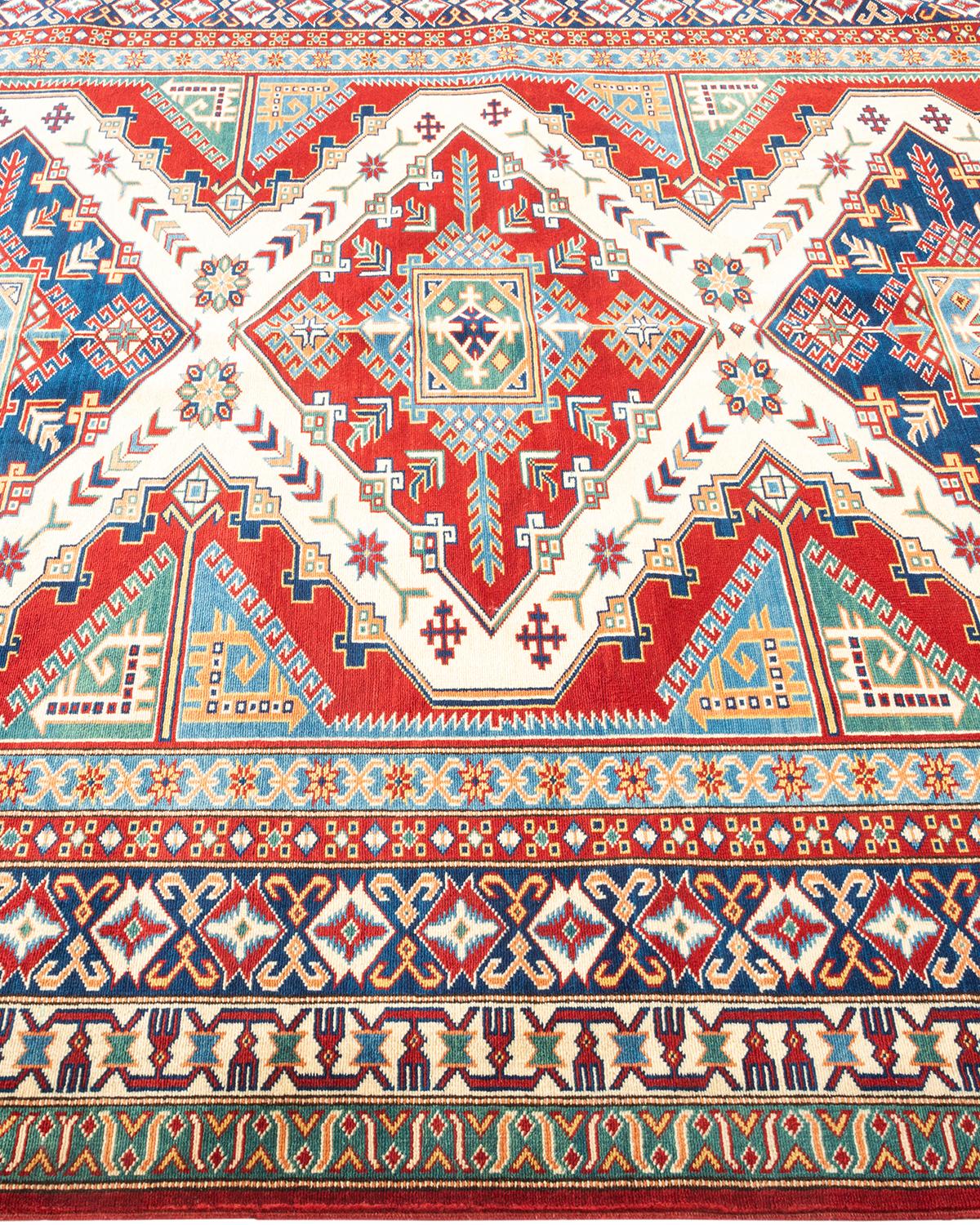 One-Of-A-Kind Hand Knotted Bohemian Tribal Tribal Red Area Rug 6' 1