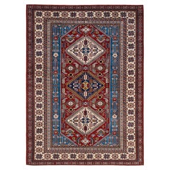 One-of-a-Kind Hand Knotted Bohemian Tribal Tribal Red Area Rug