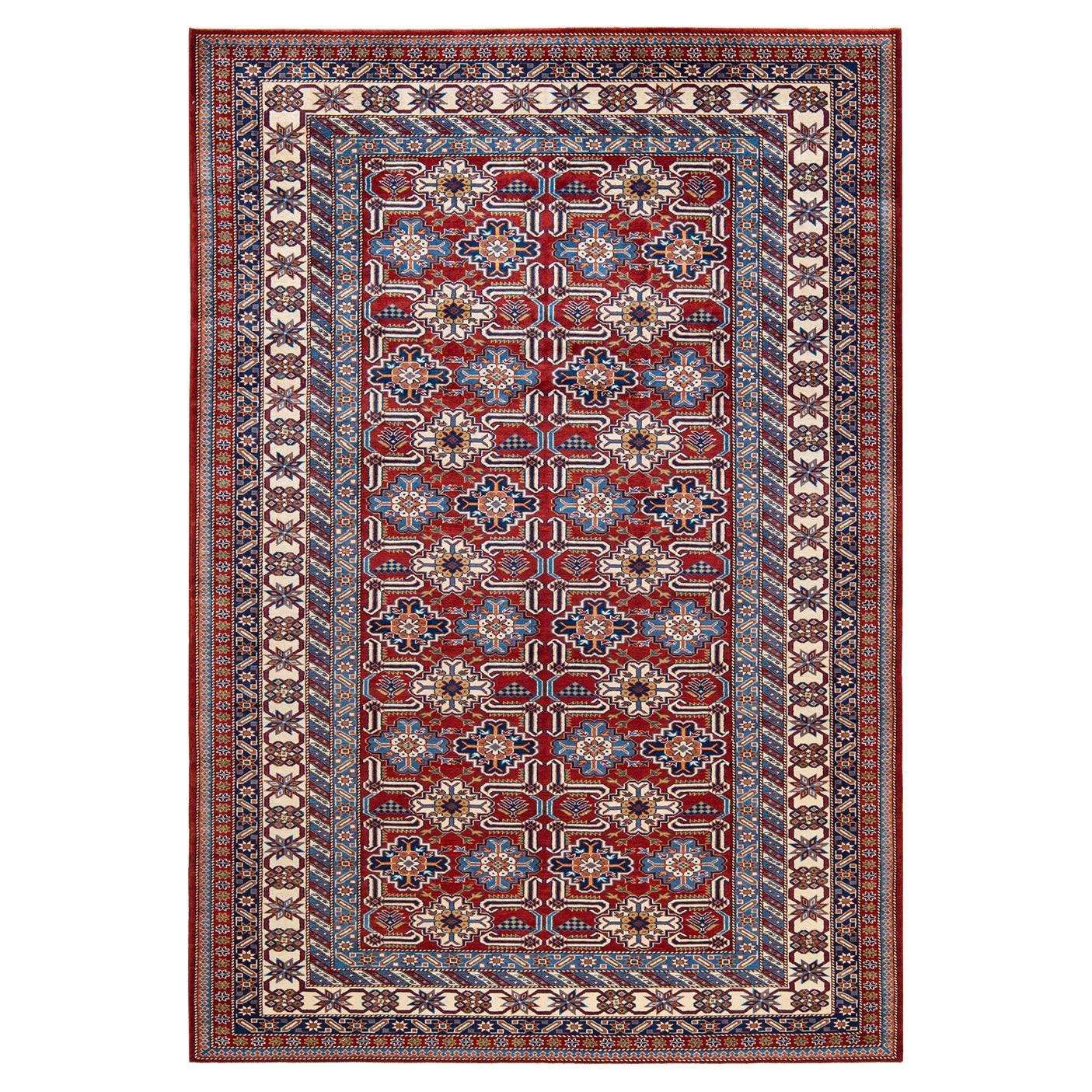 One-Of-A-Kind Hand Knotted Bohemian Tribal Tribal Red Area Rug 6' 7" x 9' 9"