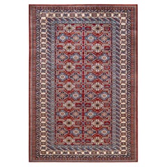 One-Of-A-Kind Hand Knotted Bohemian Tribal Tribal Red Area Rug 6' 7" x 9' 9"
