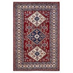 One-of-a-Kind Hand Knotted Bohemian Tribal Tribal Red Area Rug