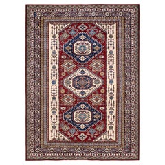 One-of-a-Kind Hand Knotted Bohemian Tribal Tribal Red Area Rug