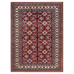 One-of-a-kind Hand Knotted Bohemian Tribal Tribal Red Area Rug