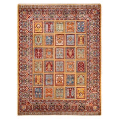 One-of-a-kind Hand Knotted Bohemian Tribal Tribal Yellow Area Rug