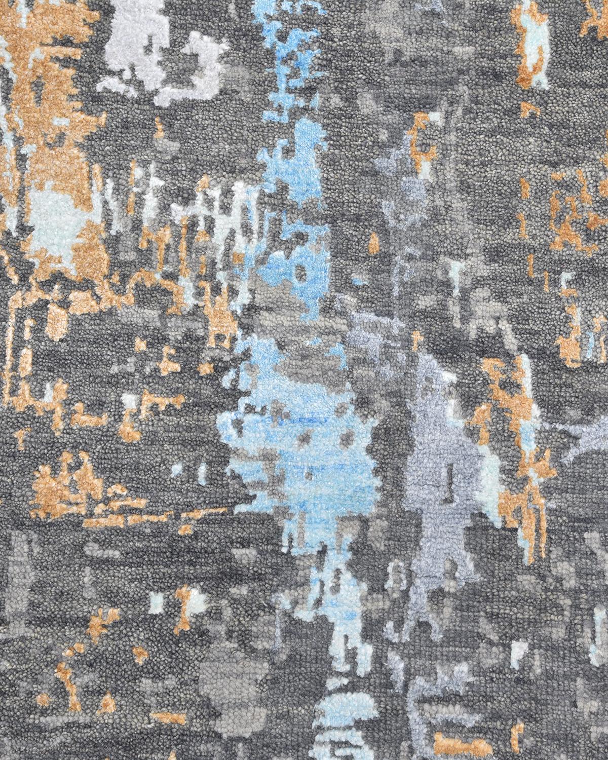 Indian One-of-a-kind Hand Knotted Contemporary Gray Area Rug