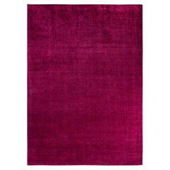 One of a Kind Hand Knotted Contemporary Oriental Purple Area Rug