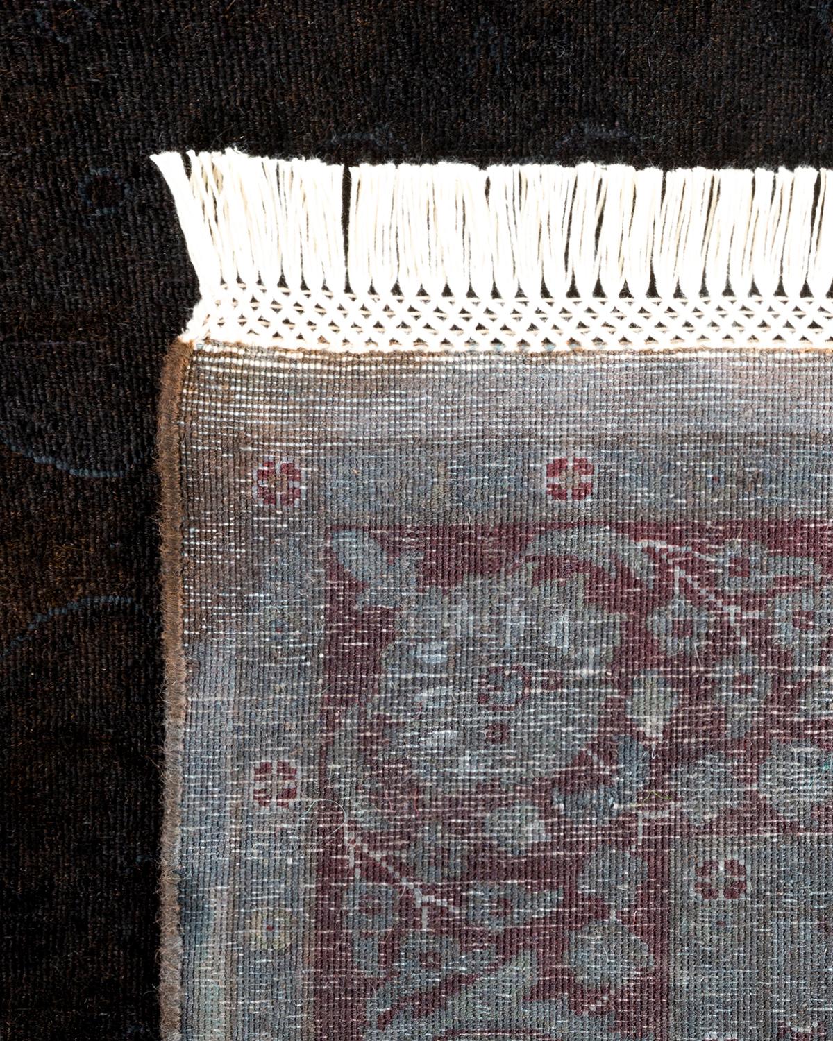 XXIe siècle et contemporain Tapis de sol contemporain surdimensionné gris, noué à la main, unique en son genre en vente