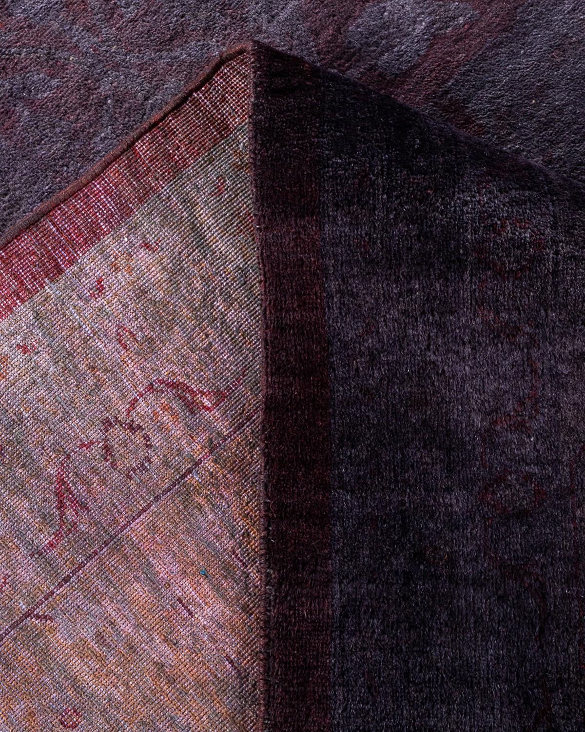 Einzigartiger handgeknüpfter zeitgenössischer grauer Overdyed-Teppich (Wolle) im Angebot