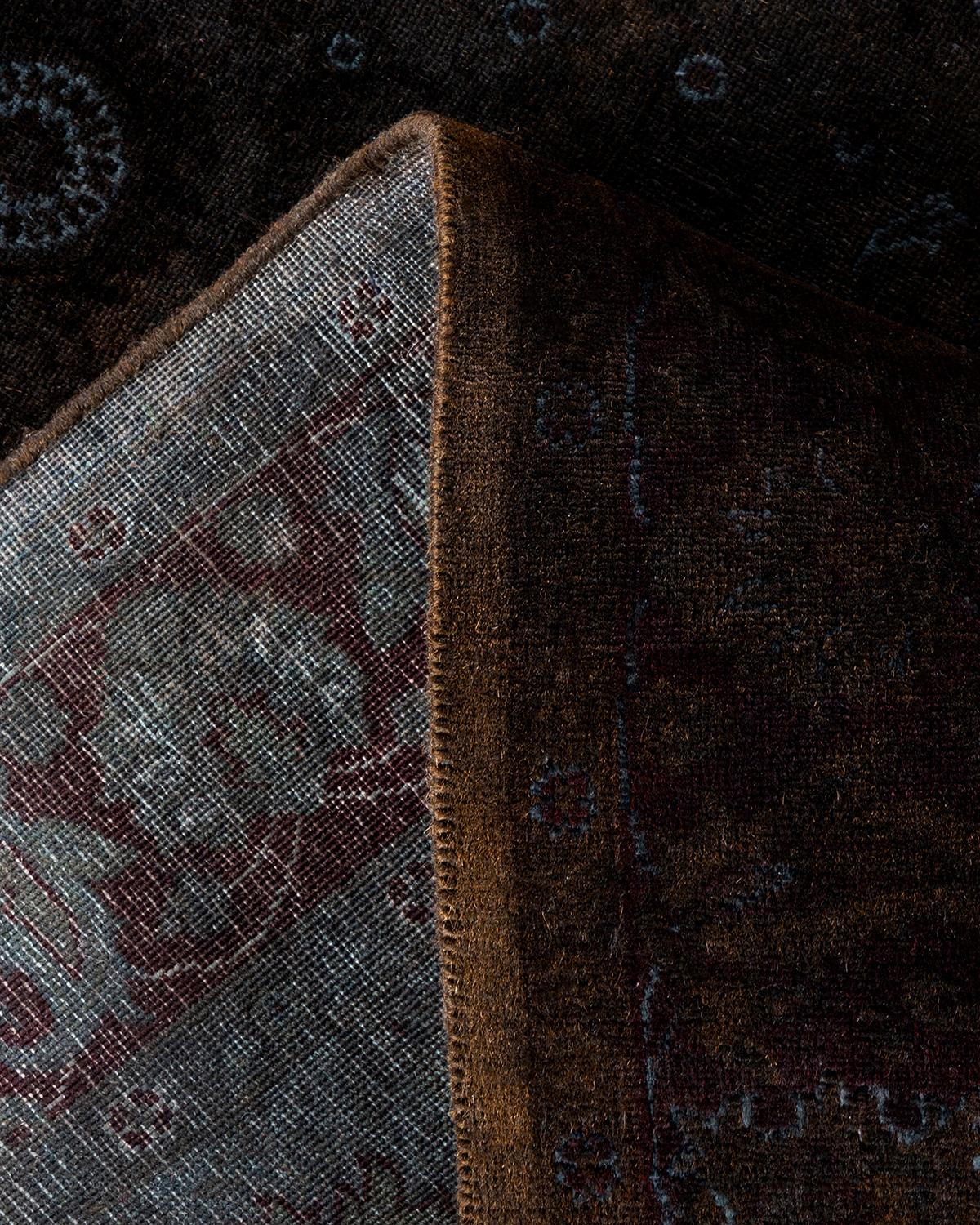 Laine Tapis de sol contemporain surdimensionné gris, noué à la main, unique en son genre en vente