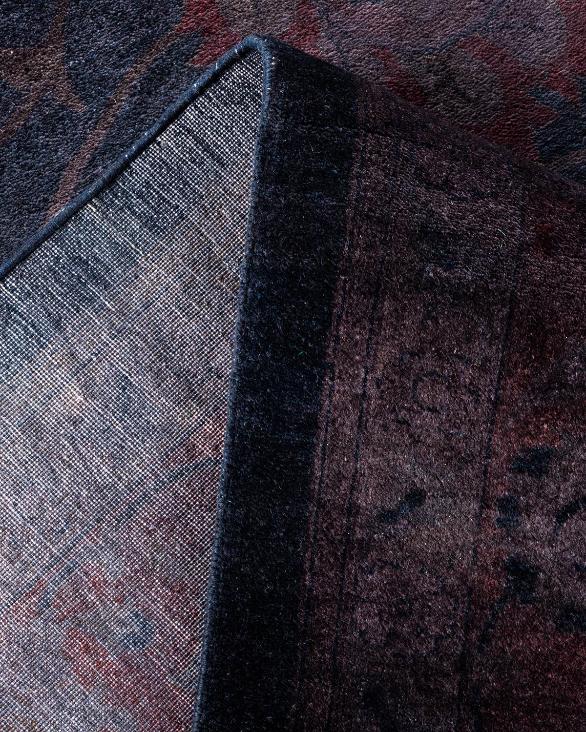 Einzigartiger handgeknüpfter zeitgenössischer grauer Overdyed-Teppich (Wolle) im Angebot