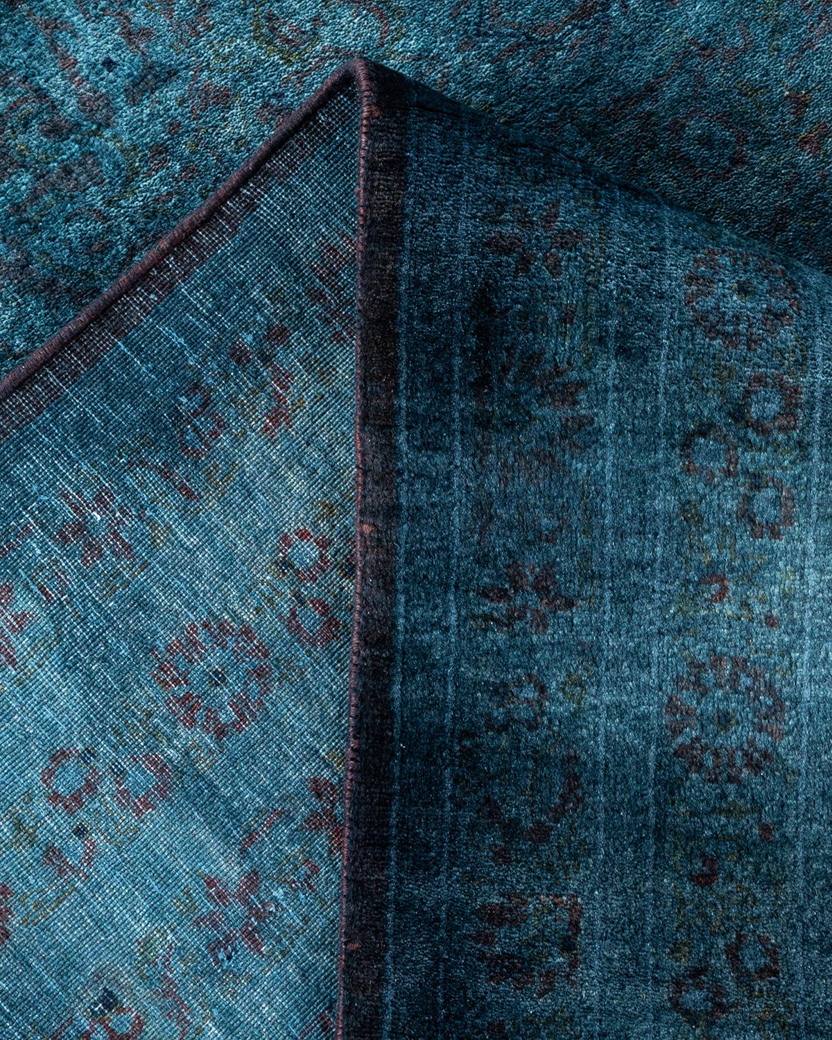 Einzigartiger handgeknüpfter zeitgenössischer grauer Overdyed-Teppich (Wolle) im Angebot