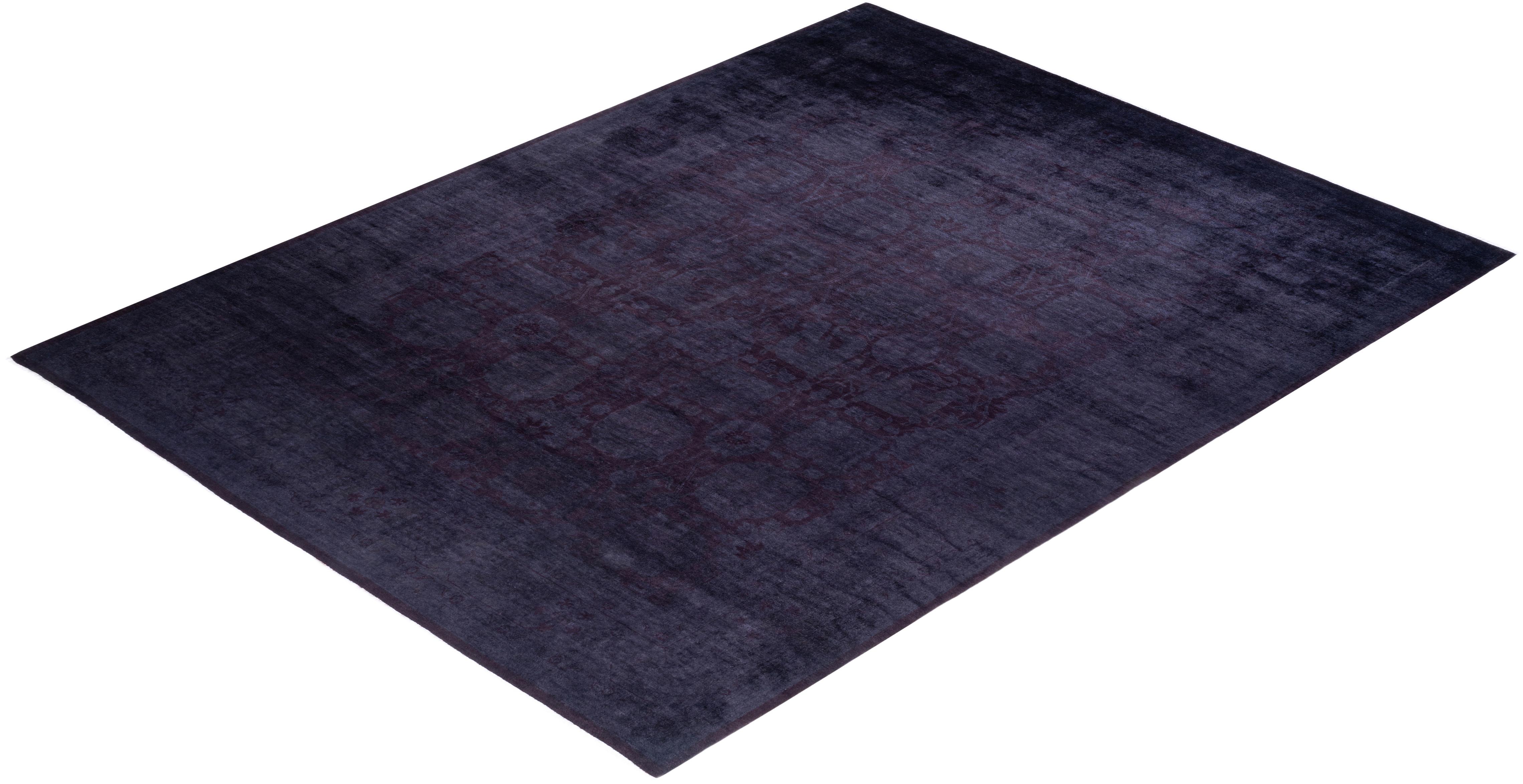 Einzigartiger handgeknüpfter zeitgenössischer grauer Overdyed-Teppich im Angebot 2