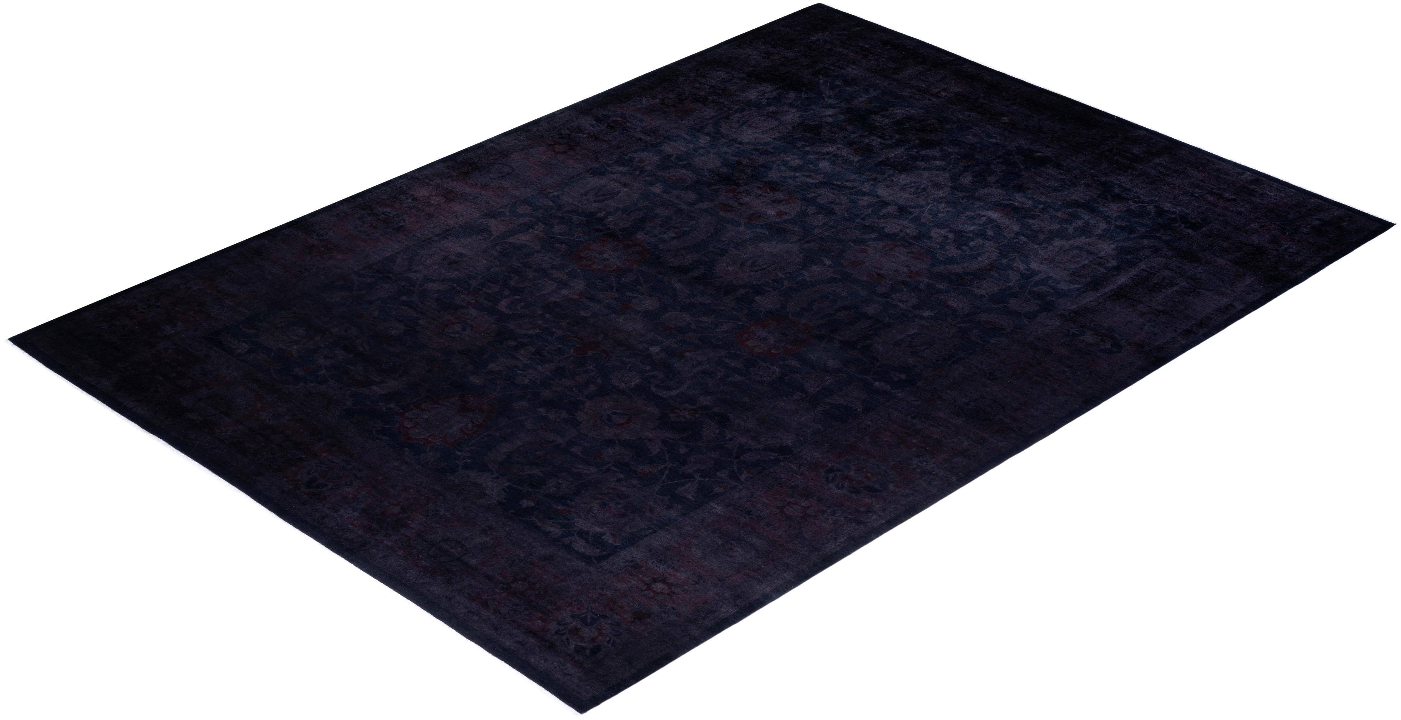 Einzigartiger handgeknüpfter zeitgenössischer grauer Overdyed-Teppich im Angebot 2