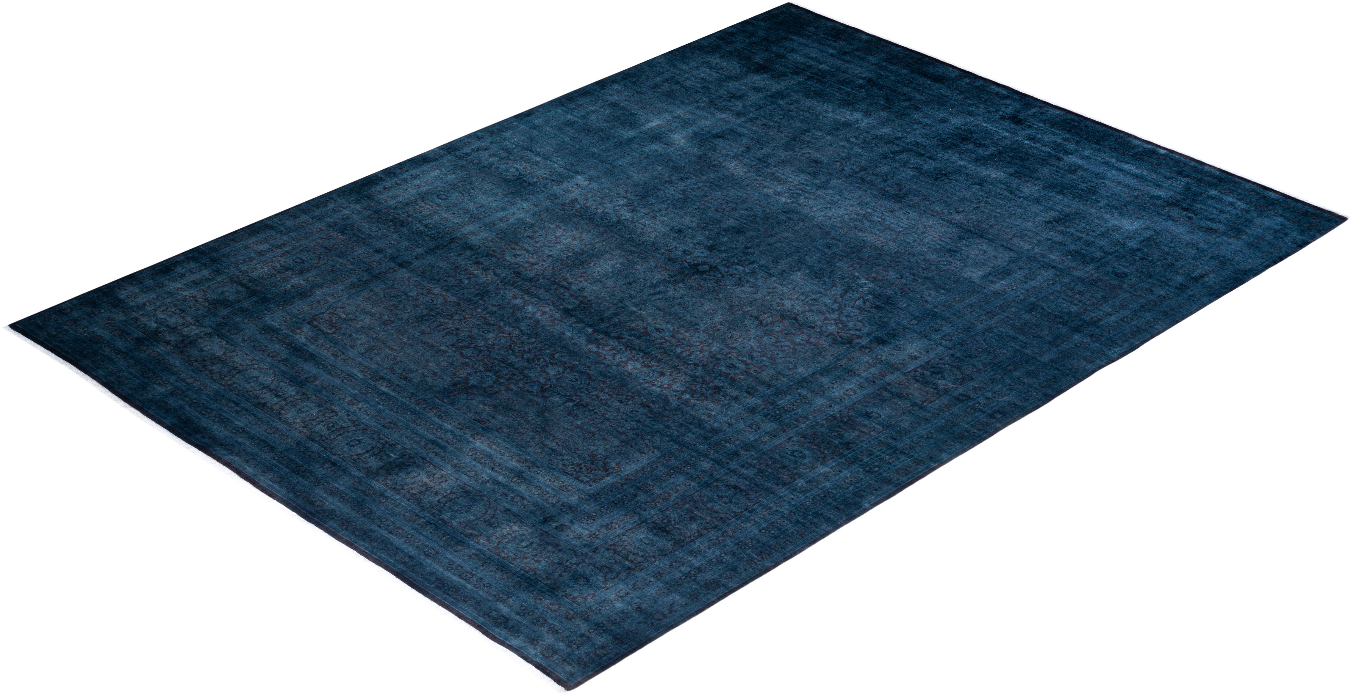 Einzigartiger handgeknüpfter zeitgenössischer grauer Overdyed-Teppich im Angebot 2