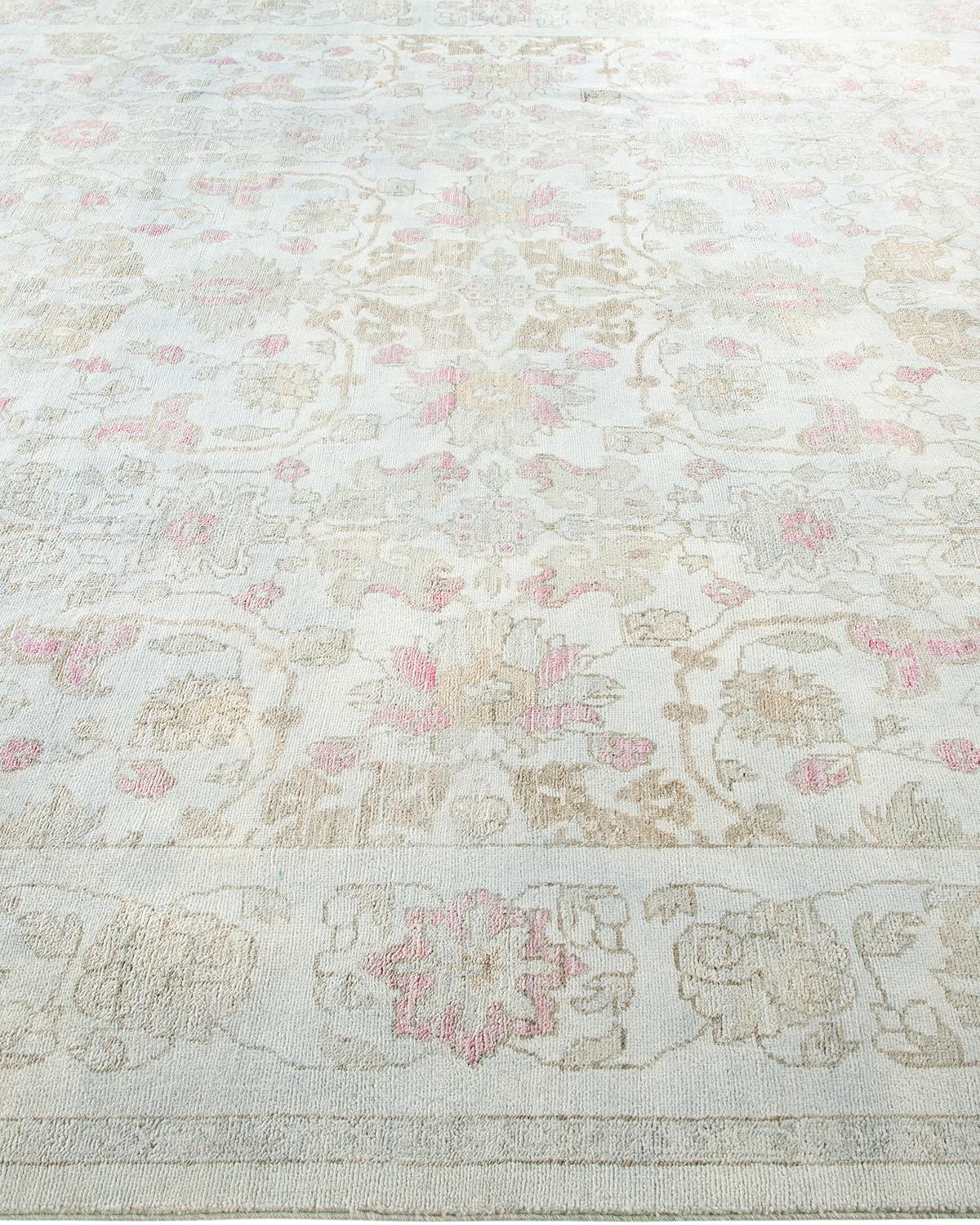 Hand Knotted Contemporary Overdyed Light Gray Area Rug In New Condition For Sale In Norwalk, CT