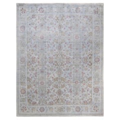 Hand Knotted Contemporary Overdyed Light Gray Area Rug