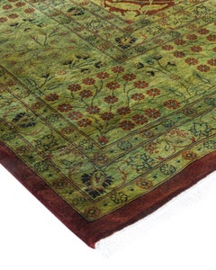Knots Contemporary Overdyed Green Area Rug (tapis de sol surdimensionné vert)