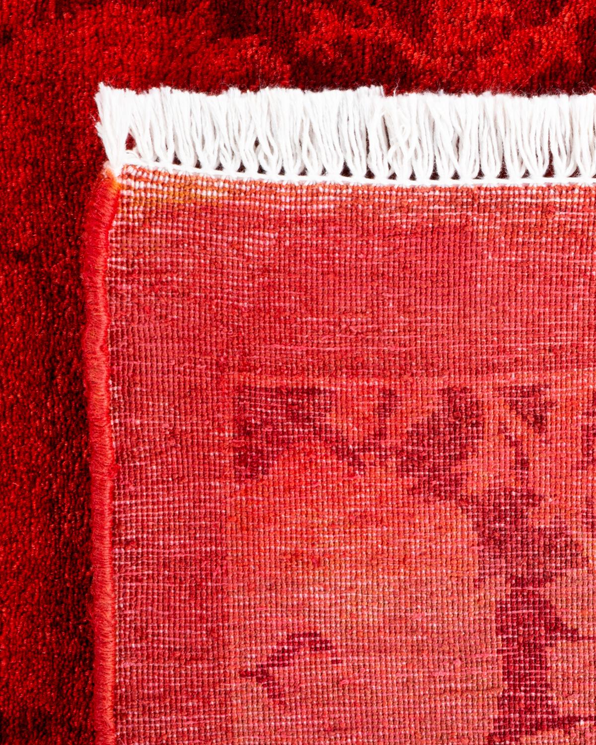 XXIe siècle et contemporain Knots Contemporary Overdyed Red Area Rugs (tapis contemporain surdimensionné rouge) en vente