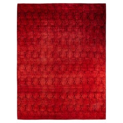 Hand Knotted Contemporary Overdyed Red Area Rug