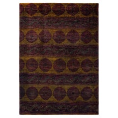 One of a Kind Hand Knotted Contemporary Overdyed Purple Area Rug