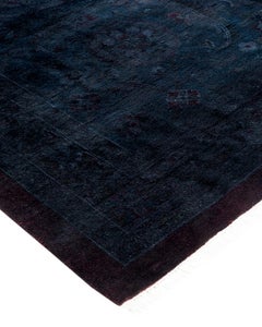 One of a Kind Hand Knotted Contemporary Overdyed Red Area Rug