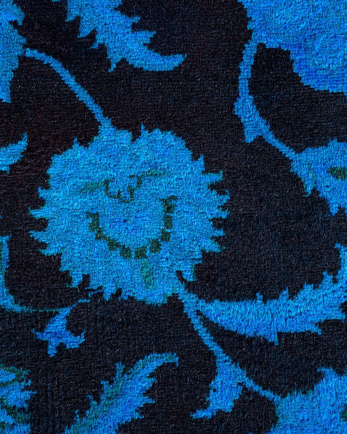 Pakistani One of a Kind Hand Knotted Contemporary Overdyed Red Area Rug For Sale
